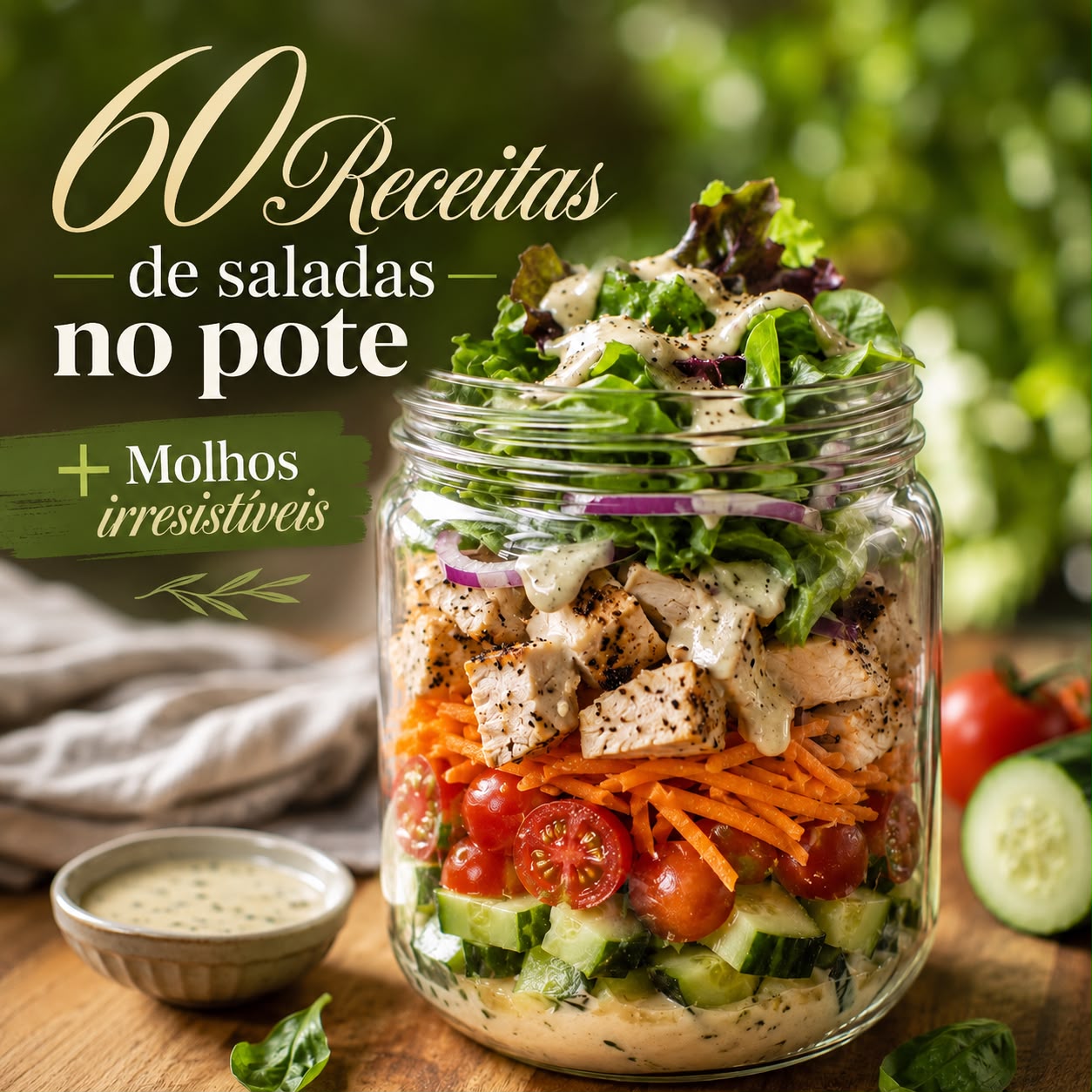 60 Receitas Saladas no Pote + Molhos Irresistíveis